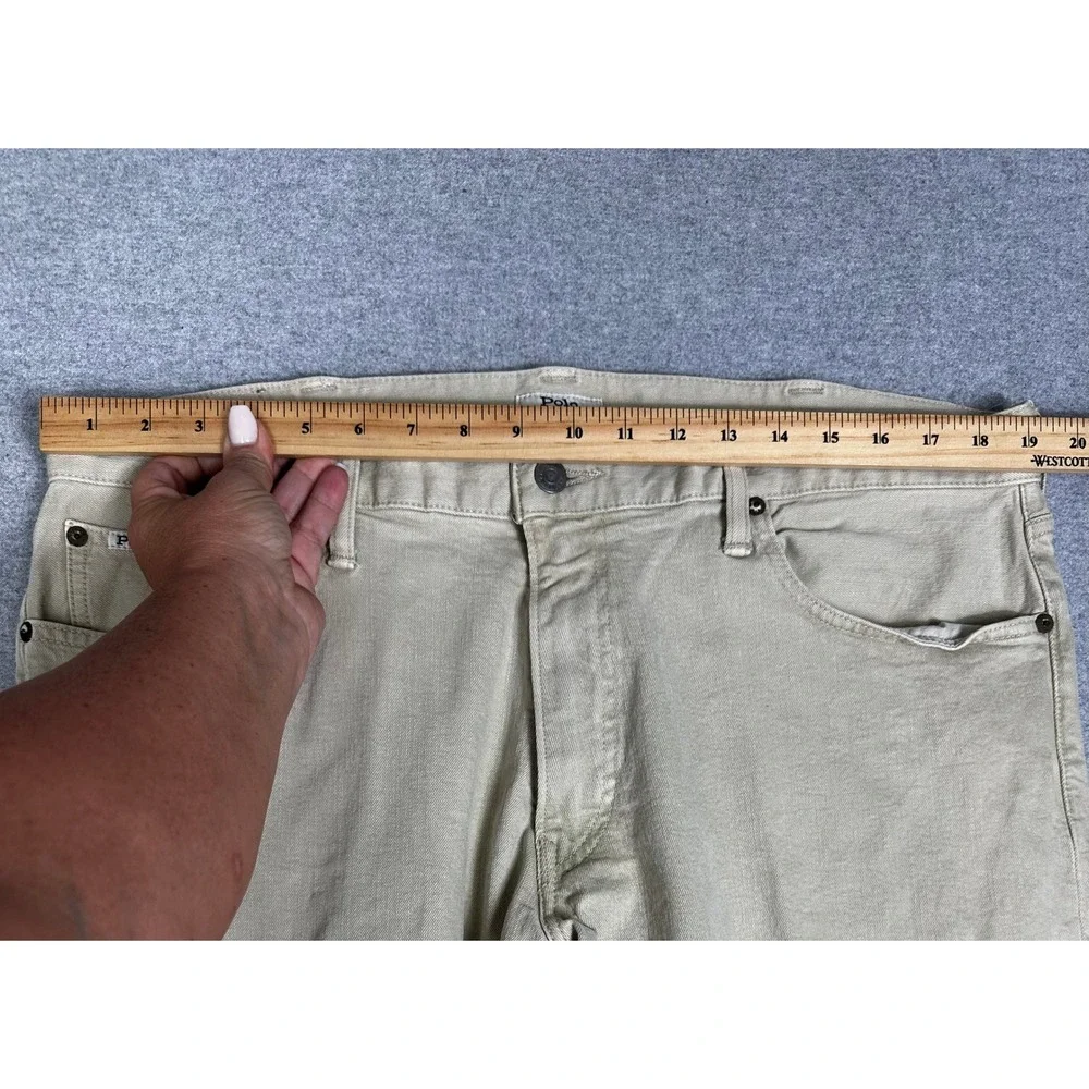 Polo Ralph Lauren Jeans Mens 38x32 Khaki Tan Classic Straight Leg Jeans